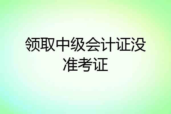 领取中级会计证没准考证