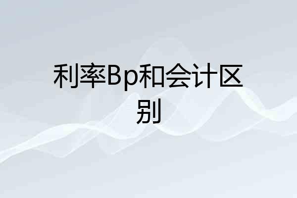 利率Bp和会计区别