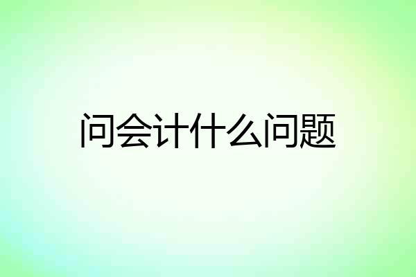 问会计什么问题