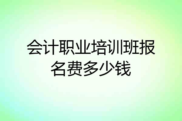 会计职业培训班报名费多少钱