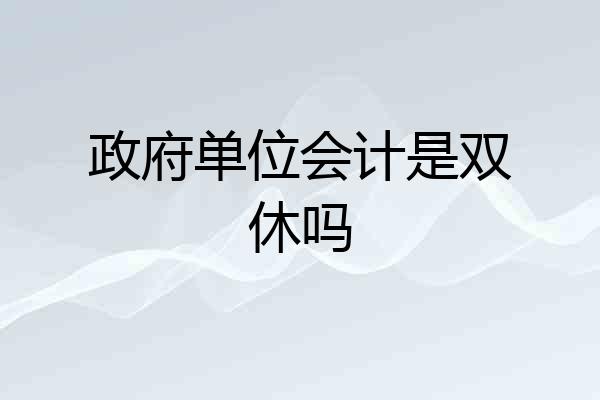 政府单位会计是双休吗