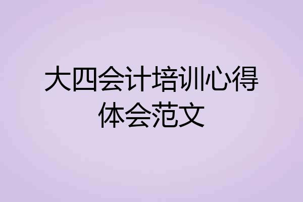大四会计培训心得体会范文