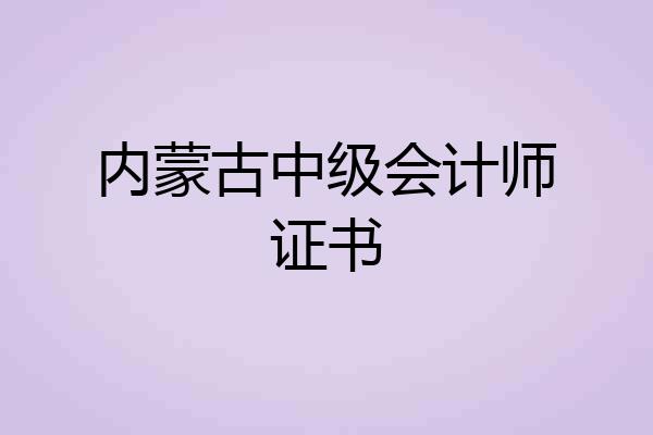 内蒙古中级会计师证书