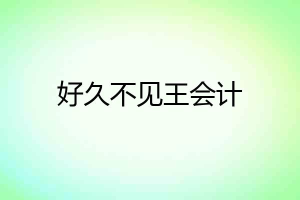 好久不见王会计