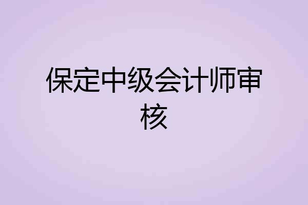 保定中级会计师审核