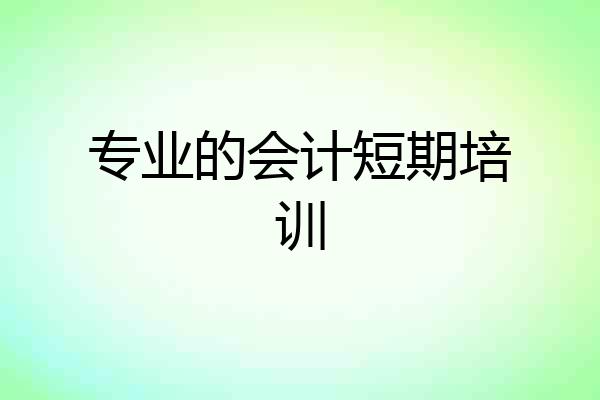 专业的会计短期培训