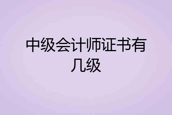 中级会计师证书有几级