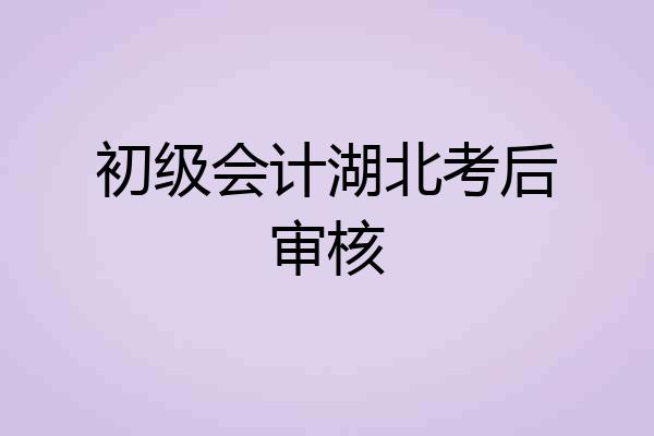 初级会计湖北考后审核