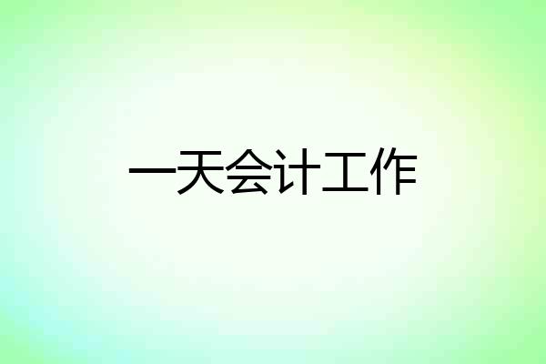 一天会计工作