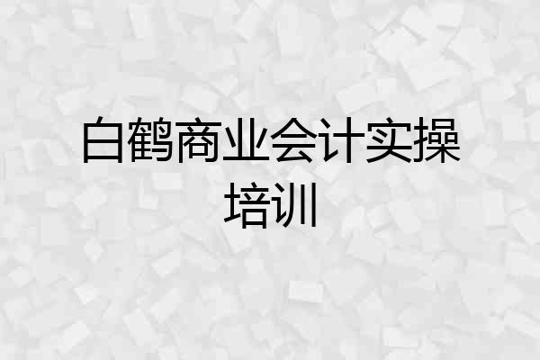 白鹤商业会计实操培训
