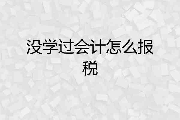 没学过会计怎么报税