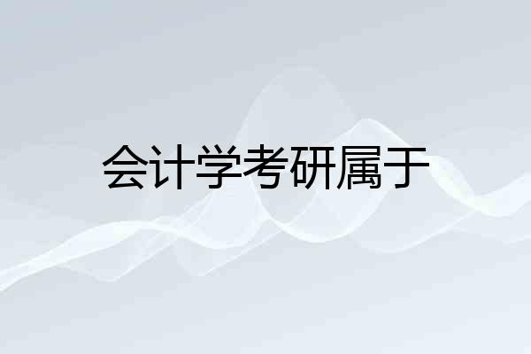 会计学考研属于