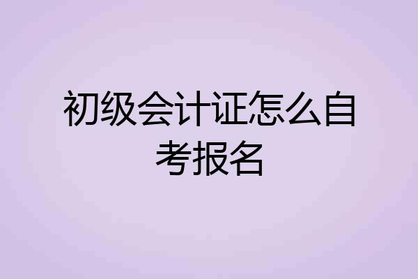 初级会计证怎么自考报名