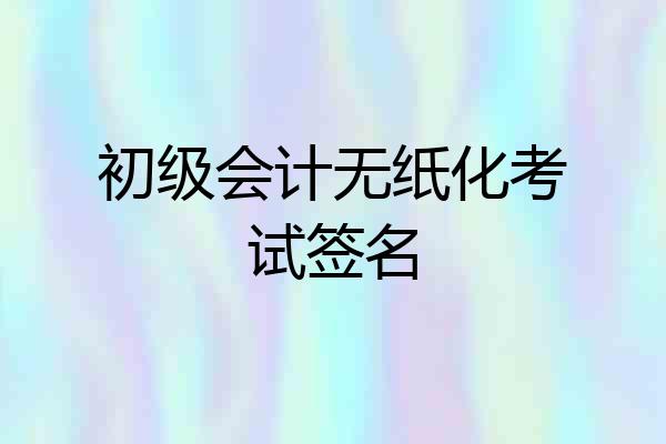 初级会计无纸化考试签名
