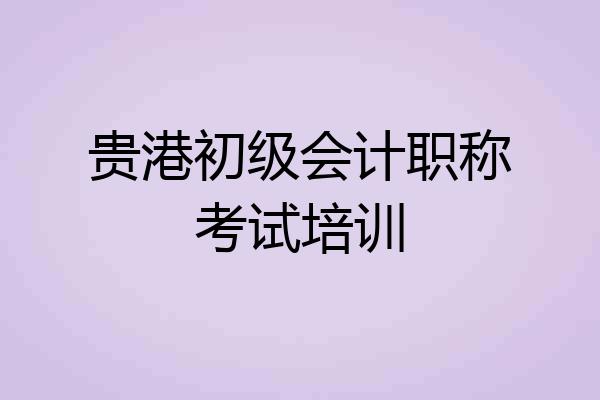 贵港初级会计职称考试培训