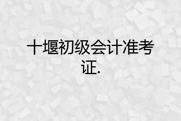 十堰初级会计准考证.