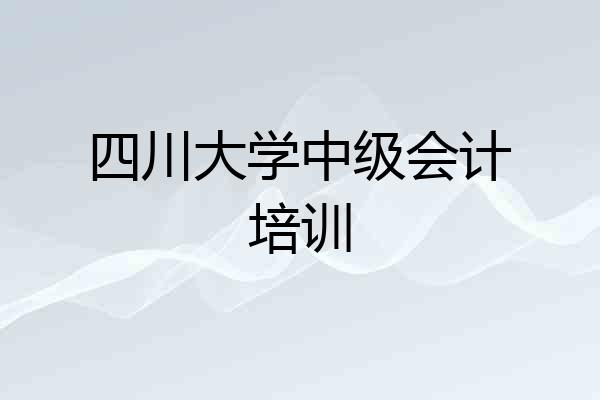 四川大学中级会计培训