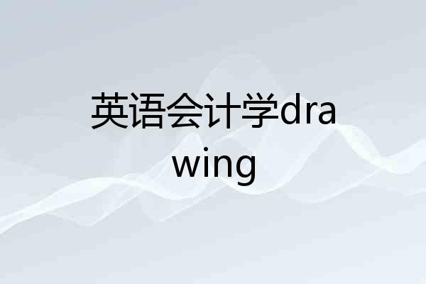 英语会计学drawing