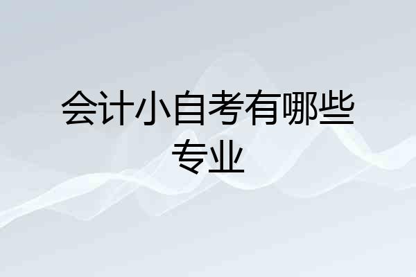 会计小自考有哪些专业