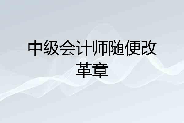 中级会计师随便改革章