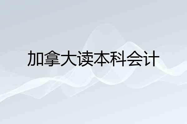 加拿大读本科会计