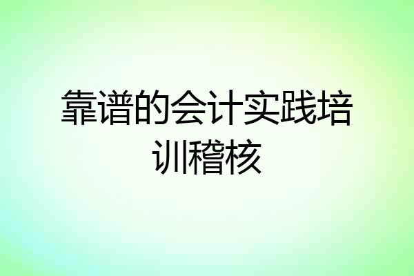 靠谱的会计实践培训稽核