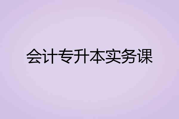 会计专升本实务课
