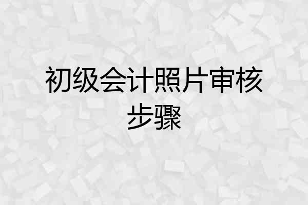 初级会计照片审核步骤