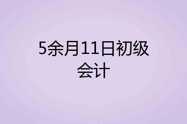 5余月11日初级会计
