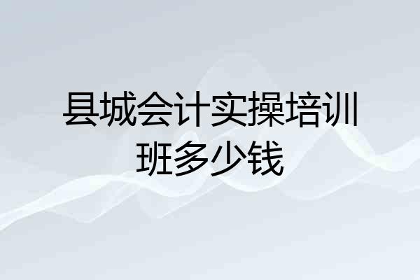 县城会计实操培训班多少钱