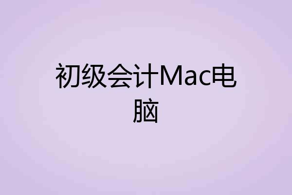 初级会计Mac电脑
