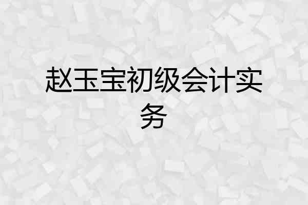 赵玉宝初级会计实务