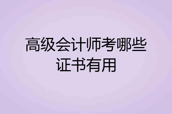 高级会计师考哪些证书有用