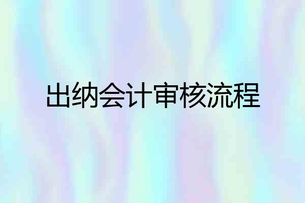 出纳会计审核流程