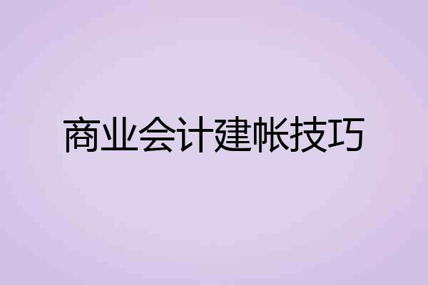 商业会计建帐技巧