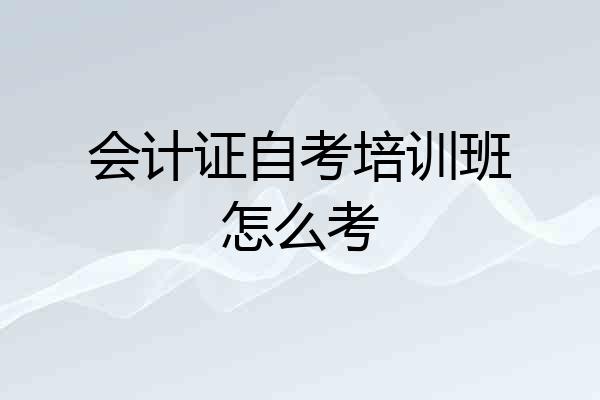 会计证自考培训班怎么考