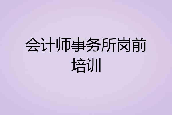 会计师事务所岗前培训
