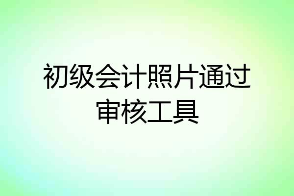 初级会计照片通过审核工具
