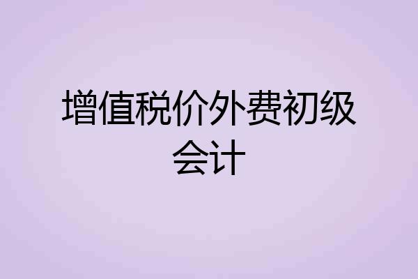 增值税价外费初级会计