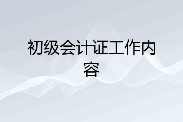 初级会计证工作内容