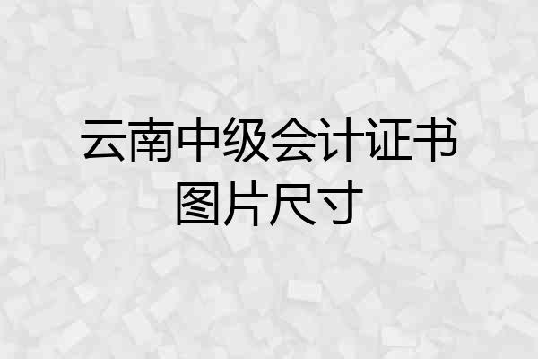 云南中级会计证书图片尺寸