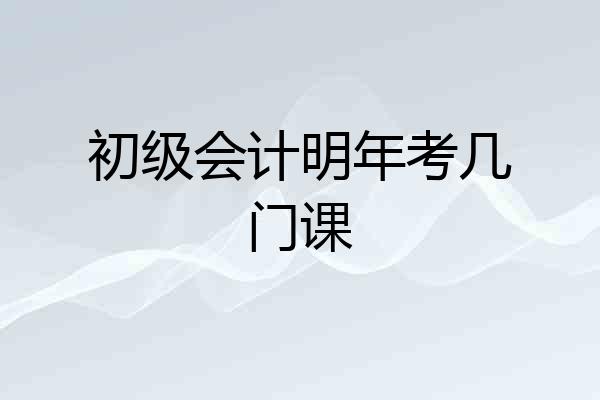 初级会计明年考几门课