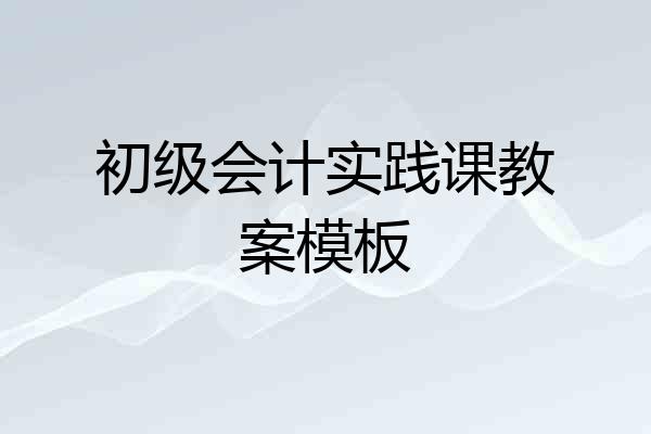 初级会计实践课教案模板
