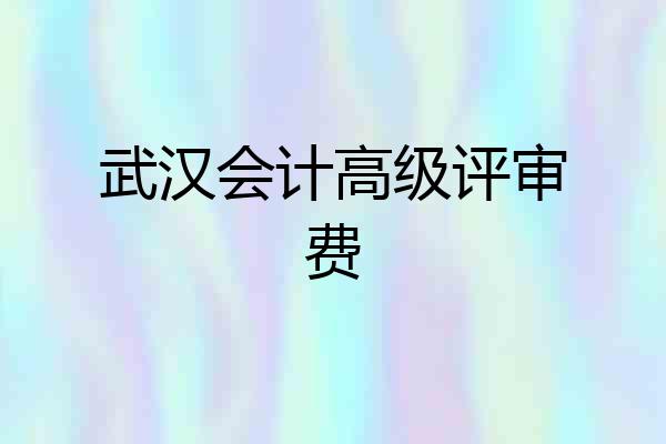武汉会计高级评审费