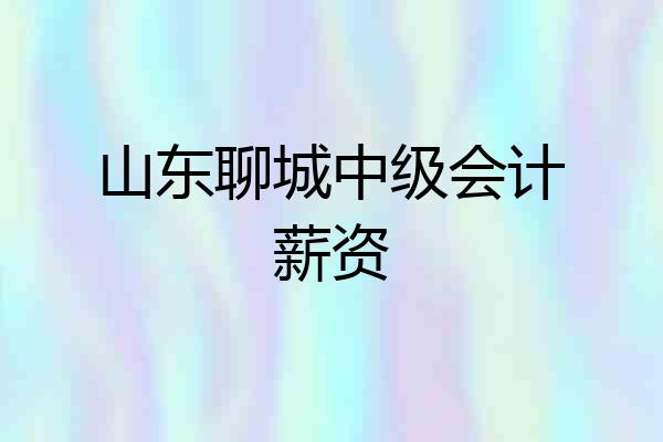 山东聊城中级会计薪资