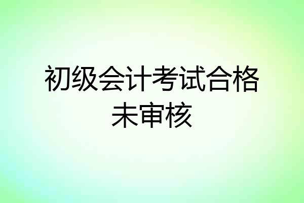 初级会计考试合格未审核