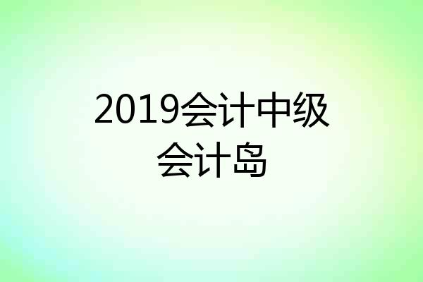 2019会计中级会计岛