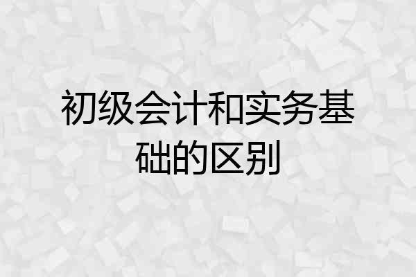 初级会计和实务基础的区别