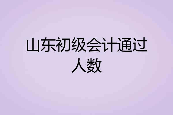 山东初级会计通过人数