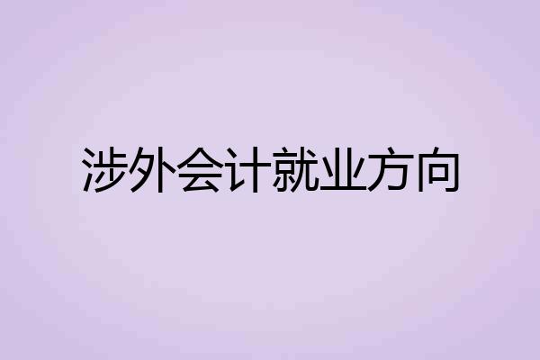 涉外会计就业方向